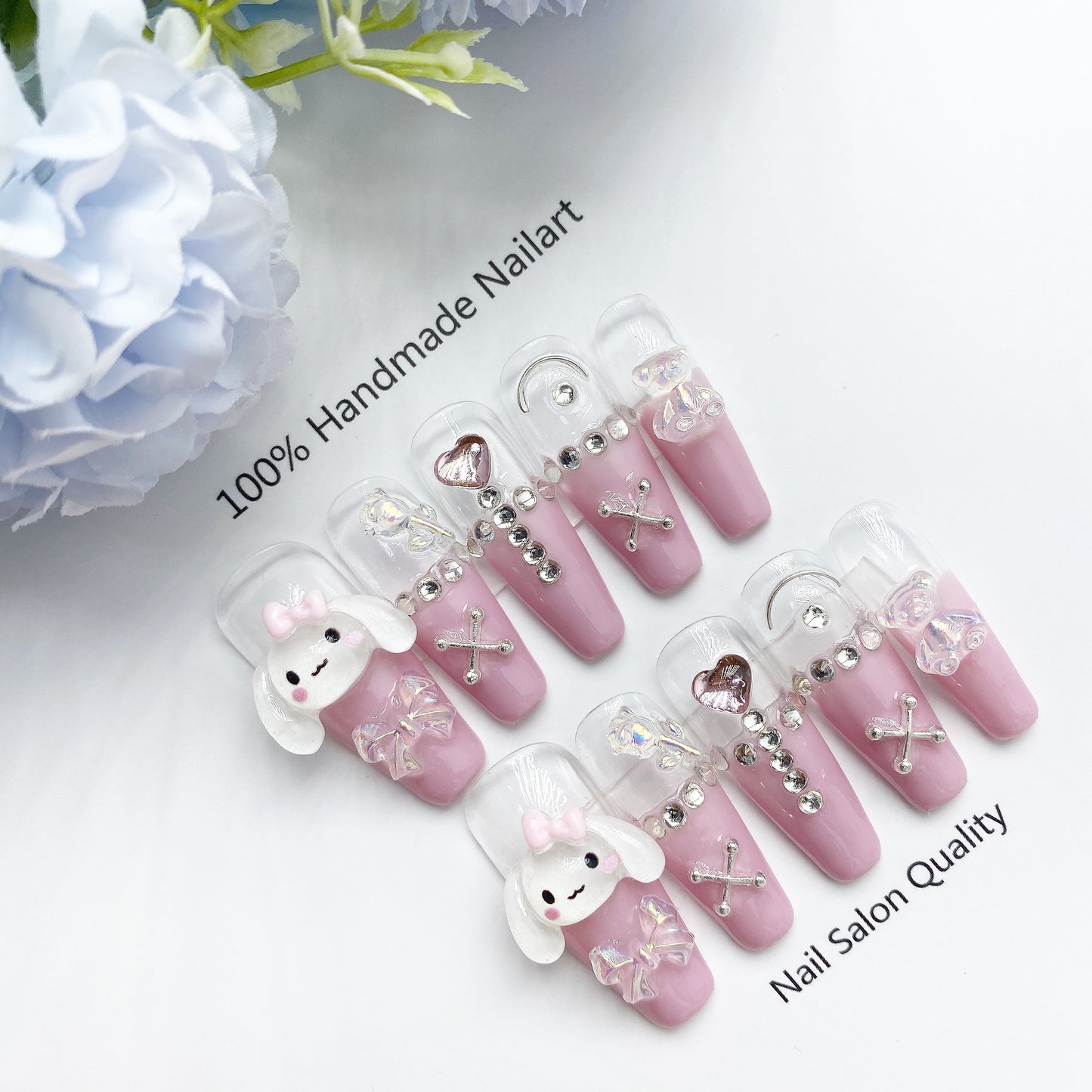 Handmade Nails Press on Nails DIY Nail Art for Woman Girl Nail Design Long Coffin 2023