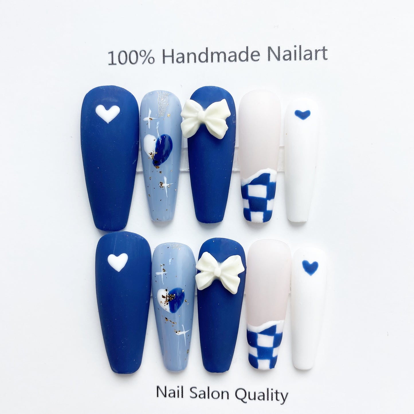 Handmade Nails Press on Nails DIY Nail Art for Woman Girl Nail Design Long Coffin 2023