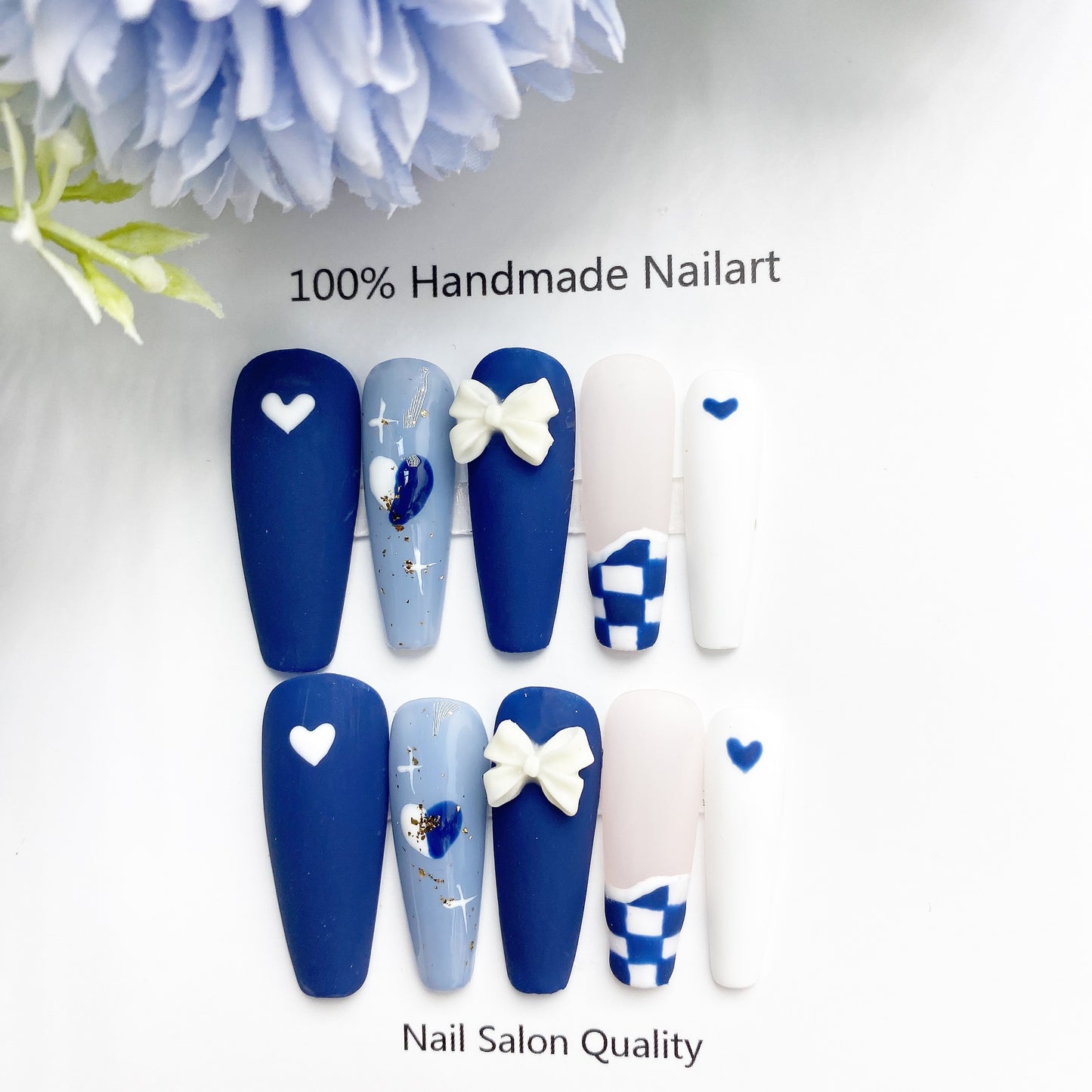 Handmade Nails Press on Nails DIY Nail Art for Woman Girl Nail Design Long Coffin 2023