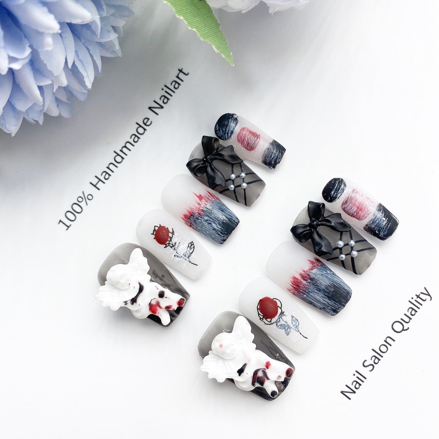 Handmade Nails Press on Nails DIY Nail Art for Woman Girl Nail Design Long Coffin 2023