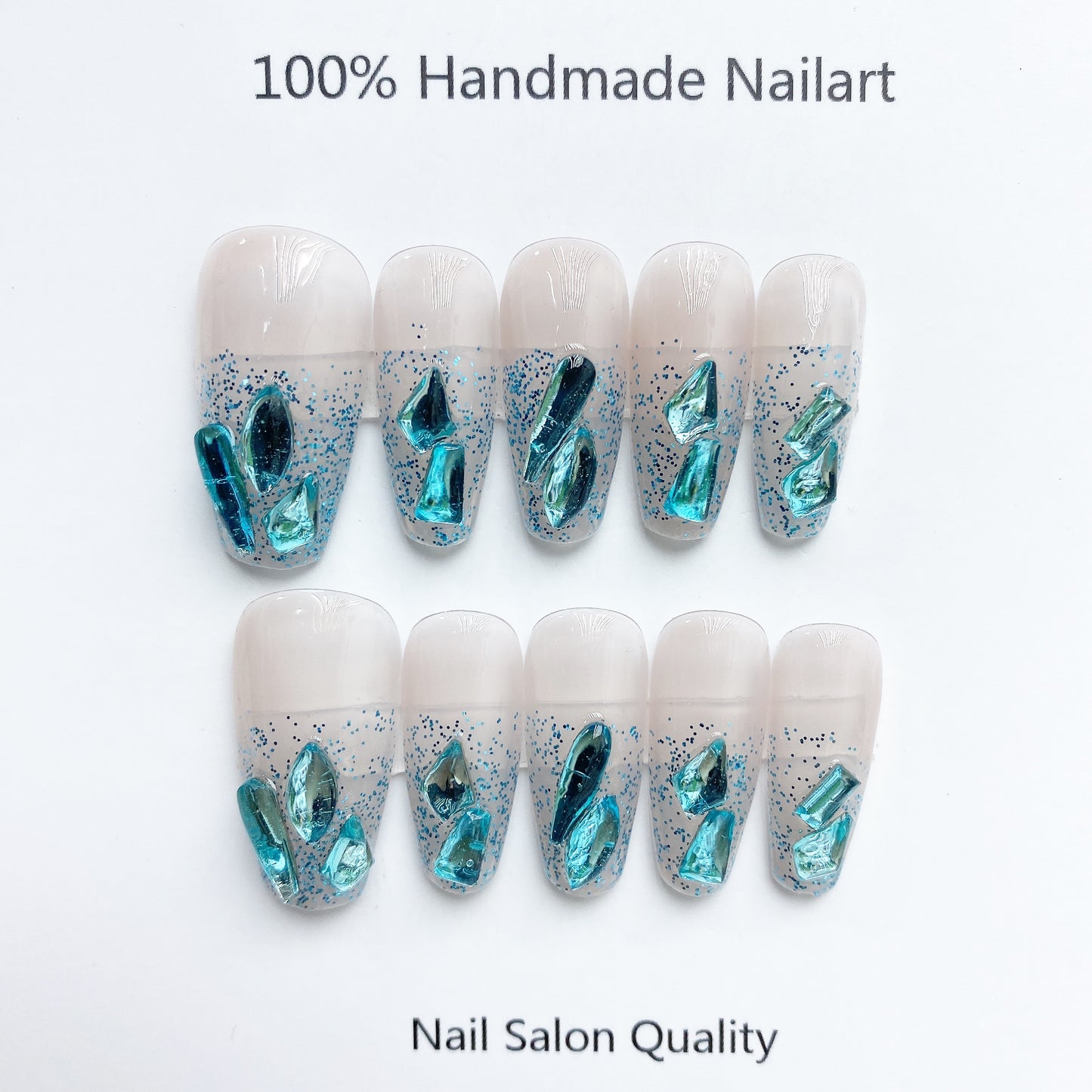 Handmade Nails Press on Nails DIY Nail Art for Woman Girl Nail Design Long Coffin 2023