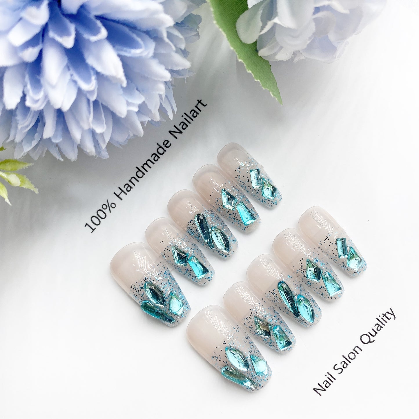 Handmade Nails Press on Nails DIY Nail Art for Woman Girl Nail Design Long Coffin 2023