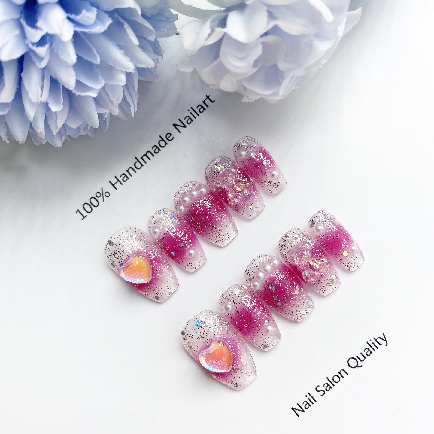 Handmade Nails Press on Nails DIY Nail Art for Woman Girl Nail Design Long Coffin 2023