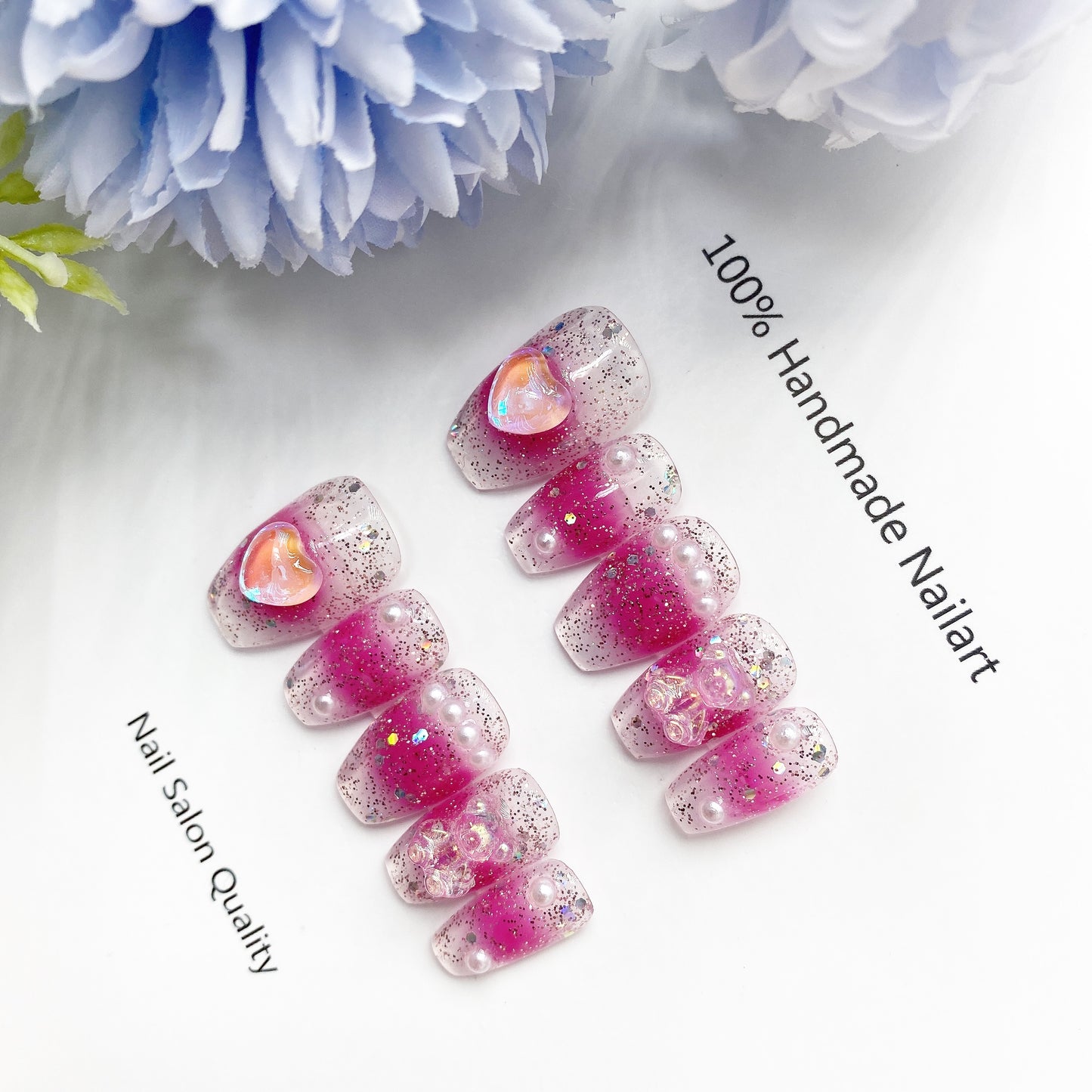 Handmade Nails Press on Nails DIY Nail Art for Woman Girl Nail Design Long Coffin 2023