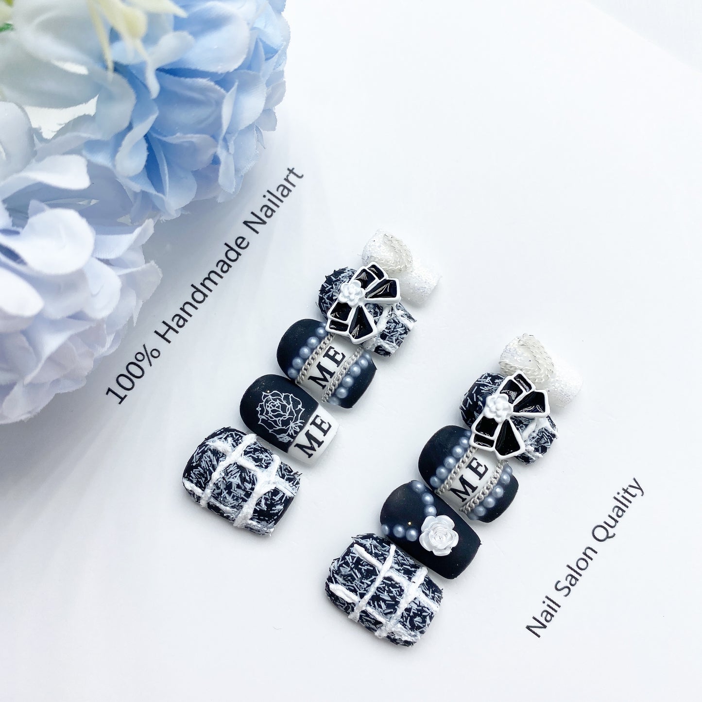 Handmade Nails Press on Nails DIY Nail Art for Woman Girl Nail Design Long Coffin 2023