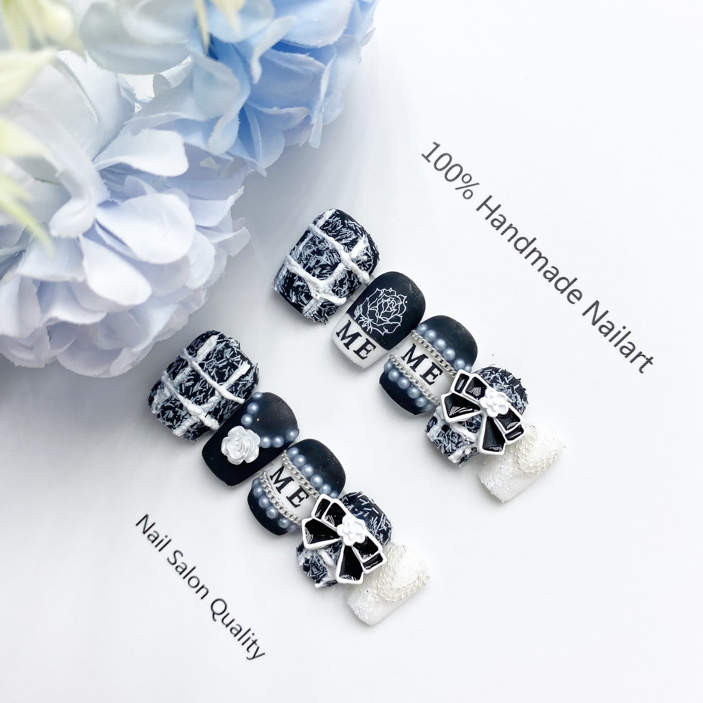 Handmade Nails Press on Nails DIY Nail Art for Woman Girl Nail Design Long Coffin 2023