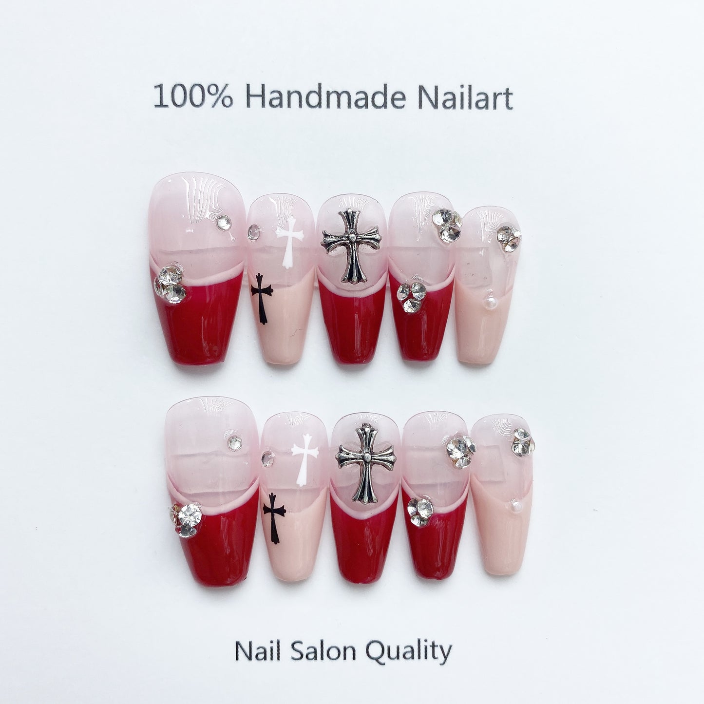 Handmade Nails Press on Nails DIY Nail Art for Woman Girl Nail Design Long Coffin 2023