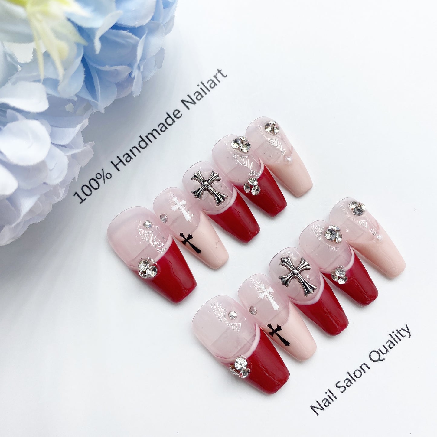 Handmade Nails Press on Nails DIY Nail Art for Woman Girl Nail Design Long Coffin 2023