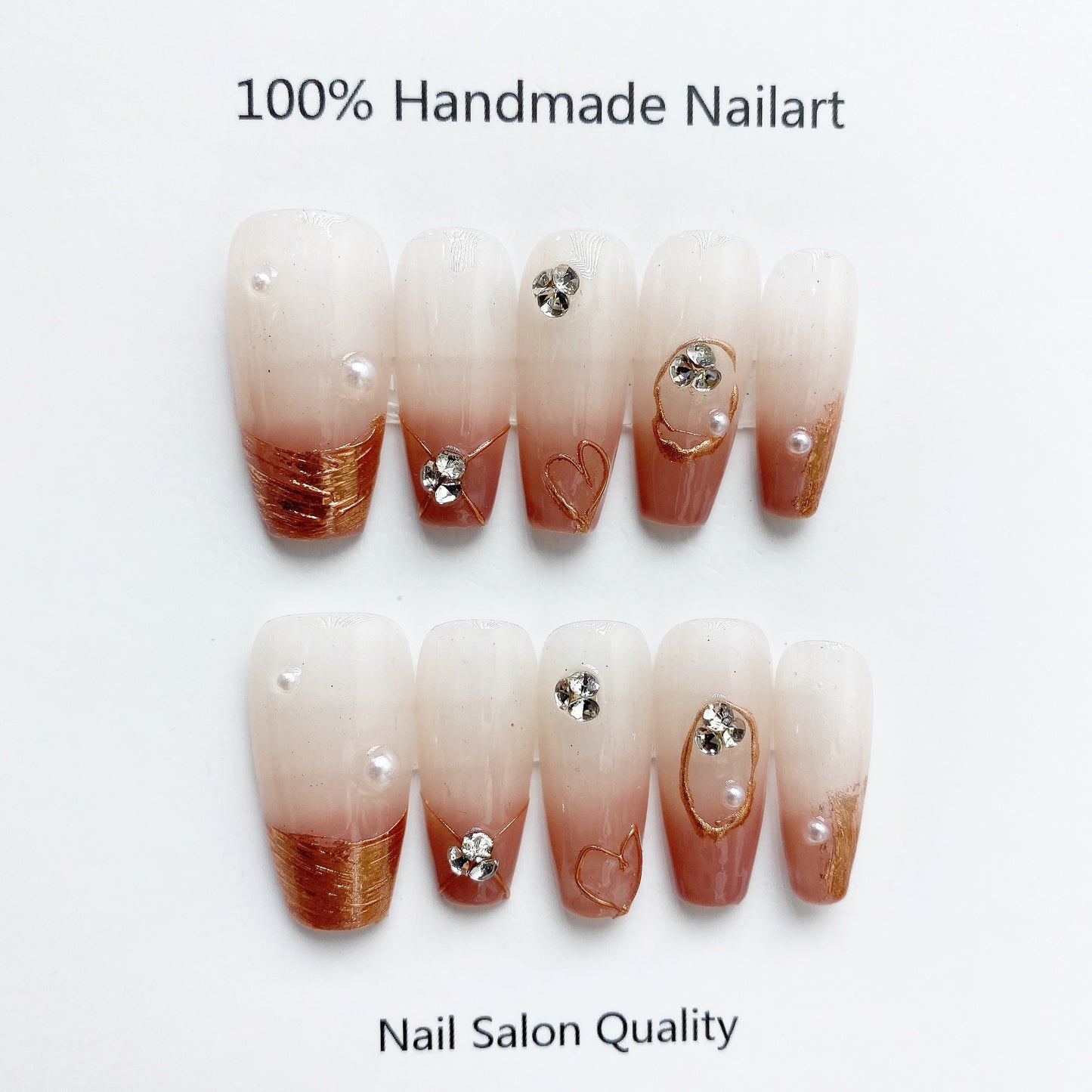 Handmade Nails Press on Nails DIY Nail Art for Woman Girl Nail Design Long Coffin 2023