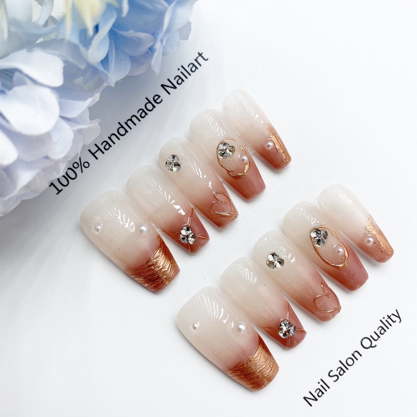 Handmade Nails Press on Nails DIY Nail Art for Woman Girl Nail Design Long Coffin 2023