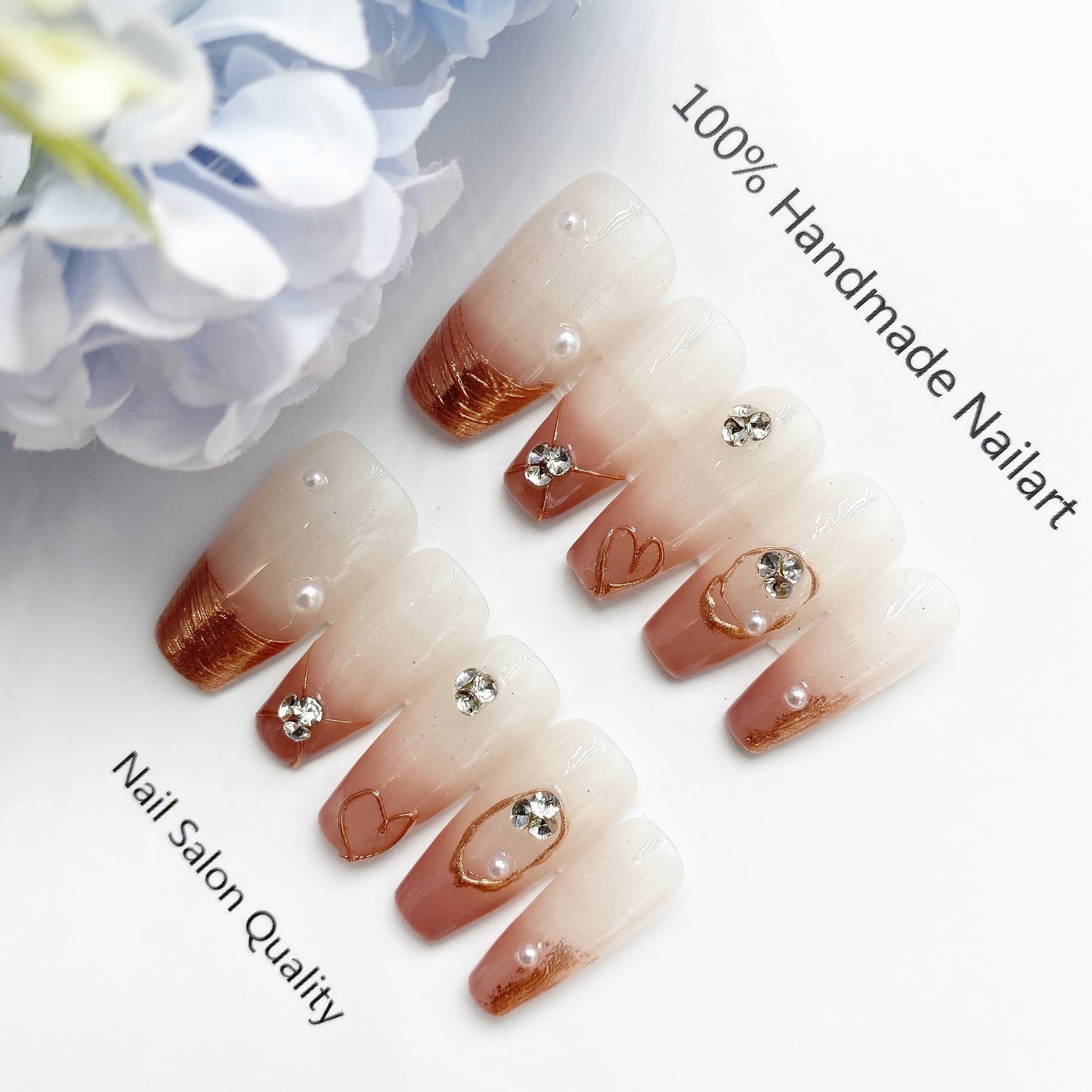 Handmade Nails Press on Nails DIY Nail Art for Woman Girl Nail Design Long Coffin 2023