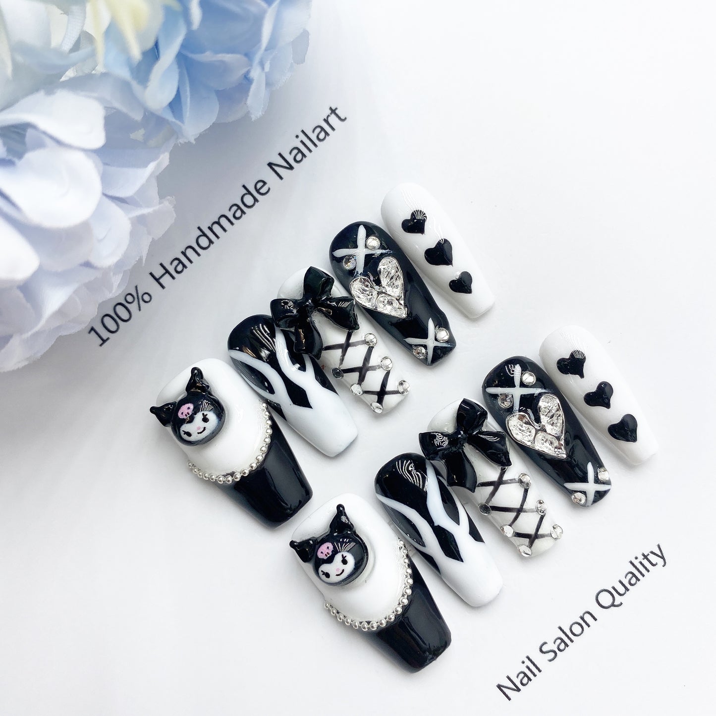 Handmade Nails Press on Nails DIY Nail Art for Woman Girl Nail Design Long Coffin 2023
