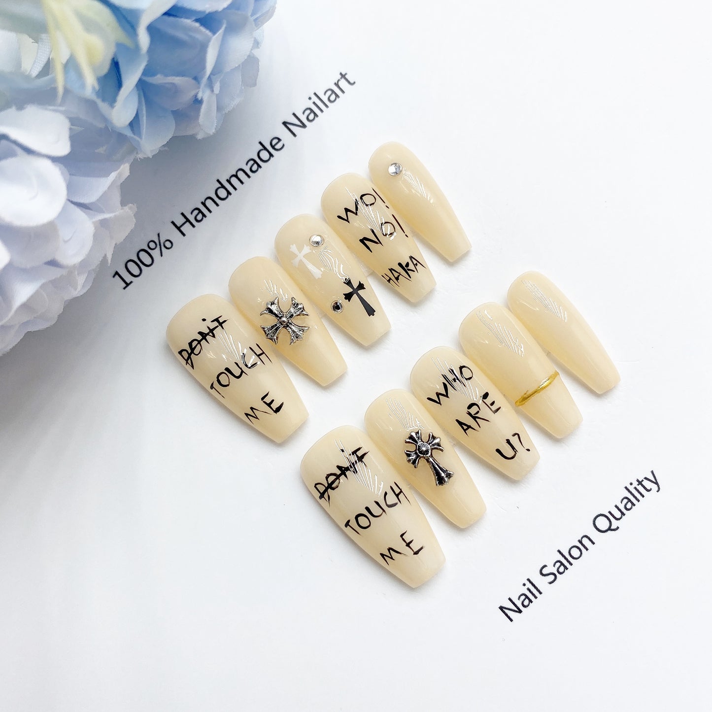 Handmade Nails Press on Nails DIY Nail Art for Woman Girl Nail Design Long Coffin 2023