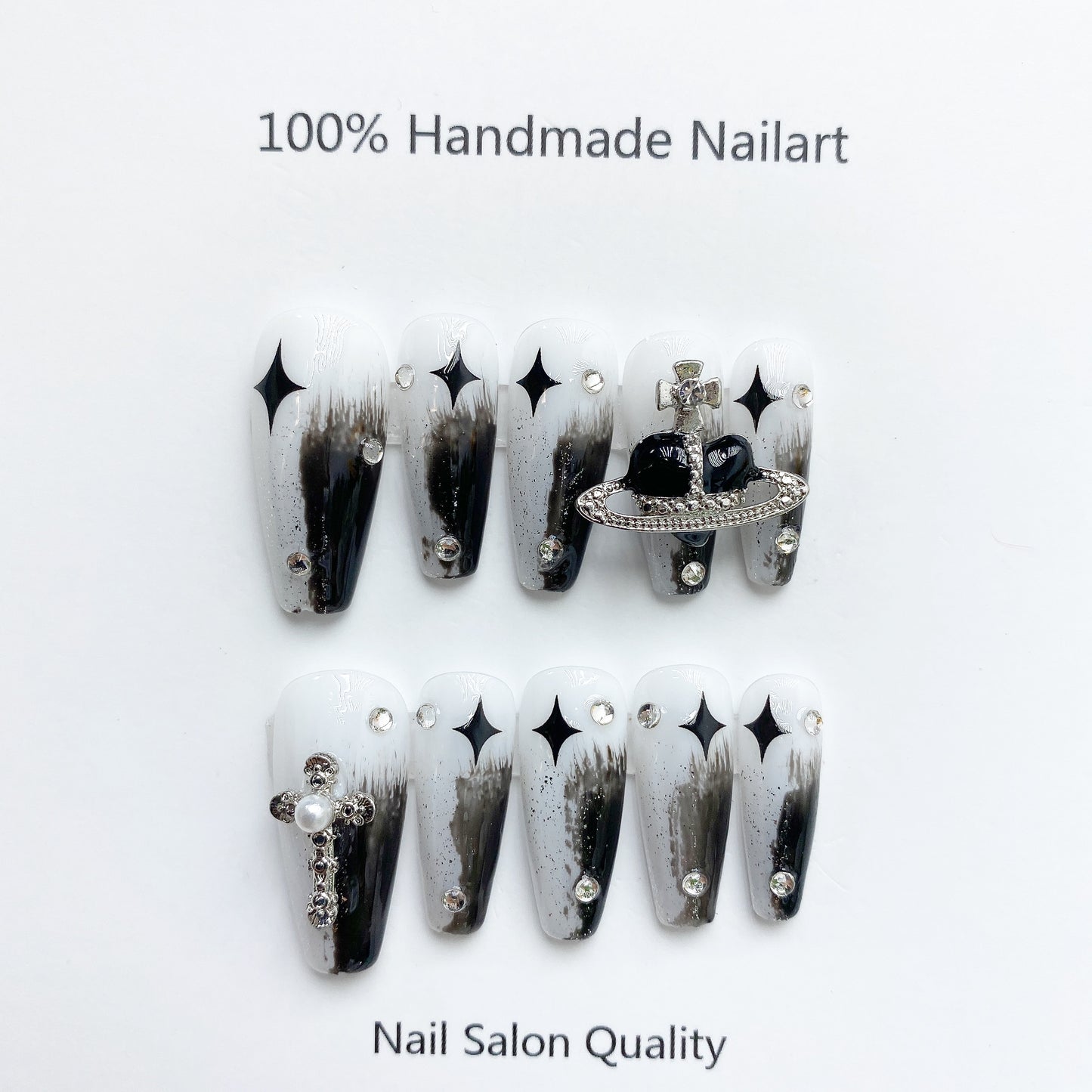 Handmade Nails Press on Nails DIY Nail Art for Woman Girl Nail Design Long Coffin 2023