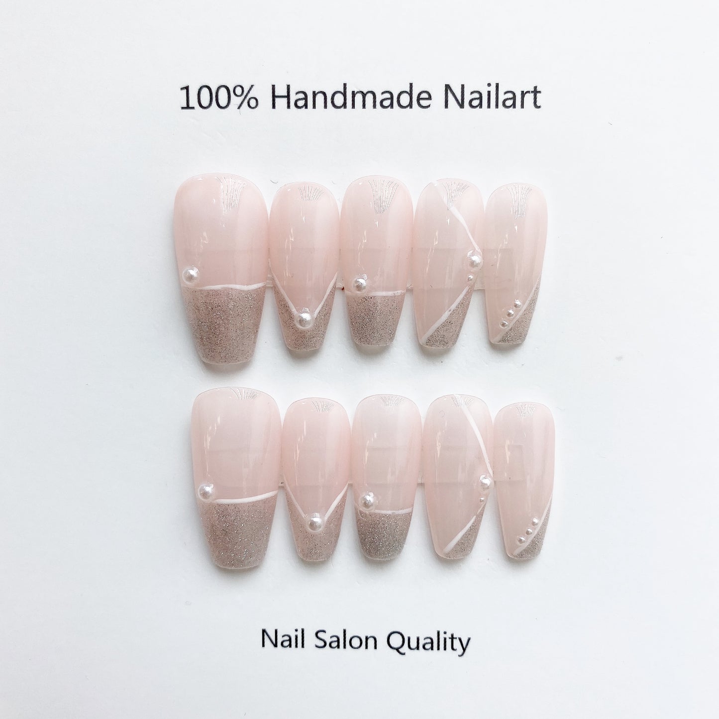 Handmade Nails Press on Nails DIY Nail Art for Woman Girl Nail Design Long Coffin 2023