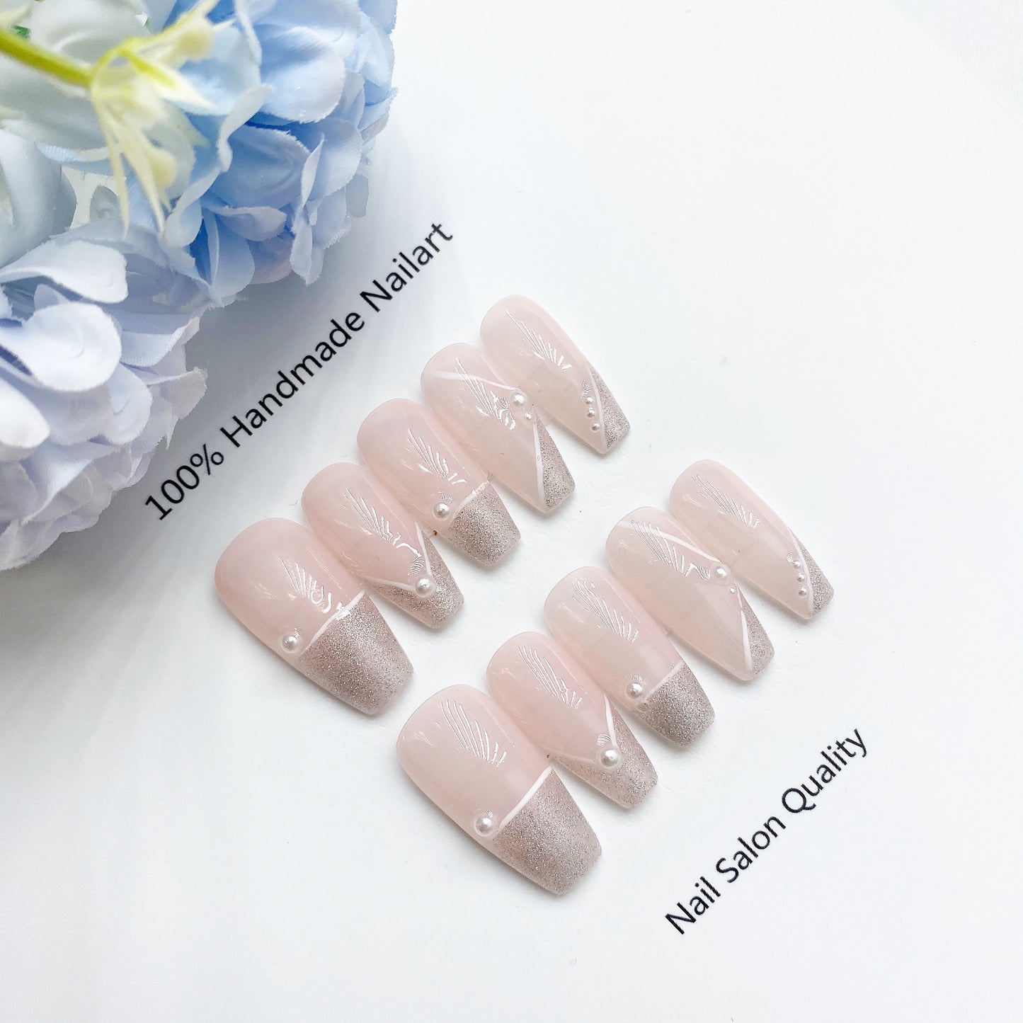 Handmade Nails Press on Nails DIY Nail Art for Woman Girl Nail Design Long Coffin 2023