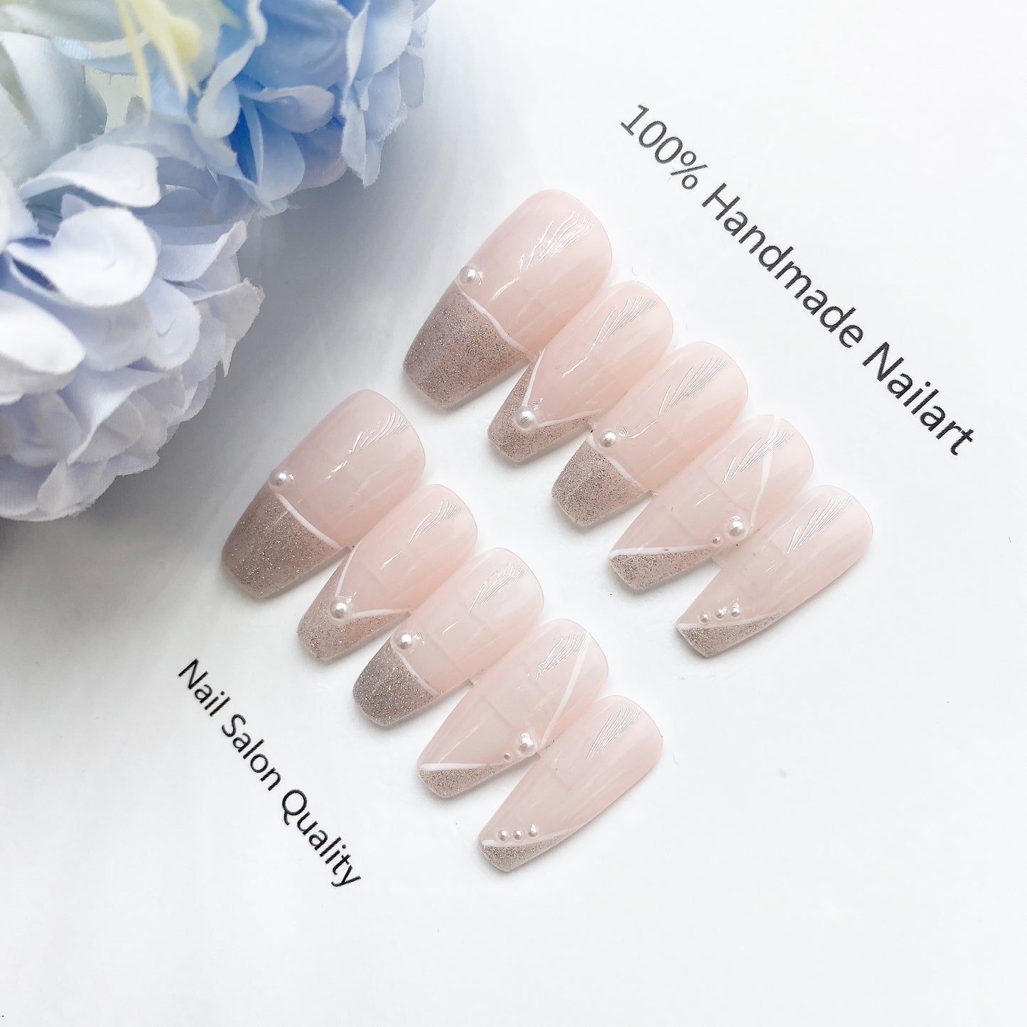 Handmade Nails Press on Nails DIY Nail Art for Woman Girl Nail Design Long Coffin 2023