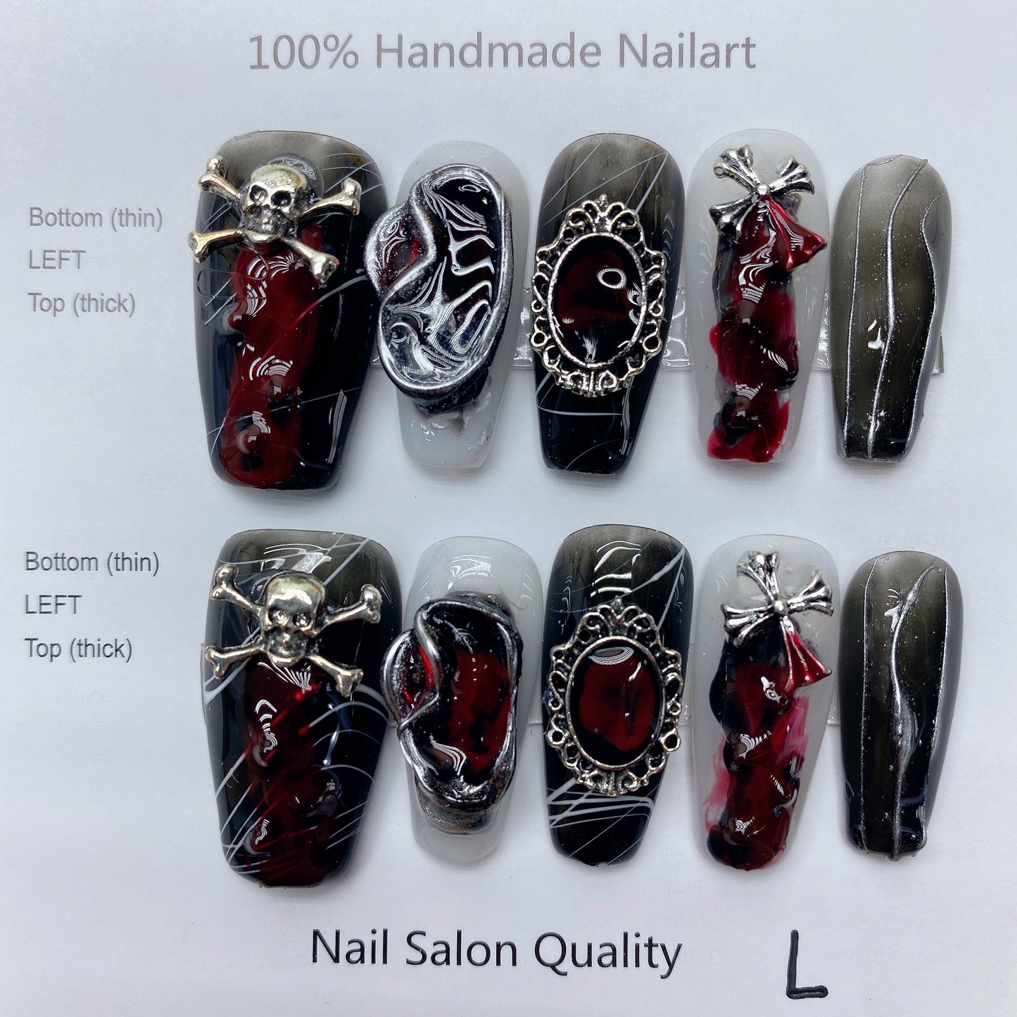 Handmade Nails Press on Nails DIY Nail Art for Woman Girl Nail Design Long Coffin 2023 TN-8008