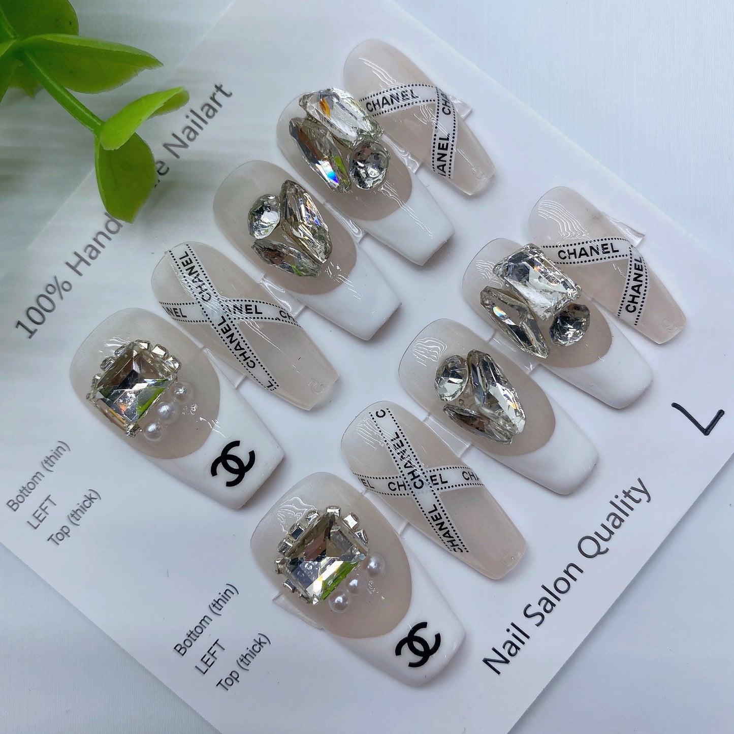Handmade Nails Press on Nails DIY Nail Art for Woman Girl Nail Design Long Coffin 2023 TN-8053
