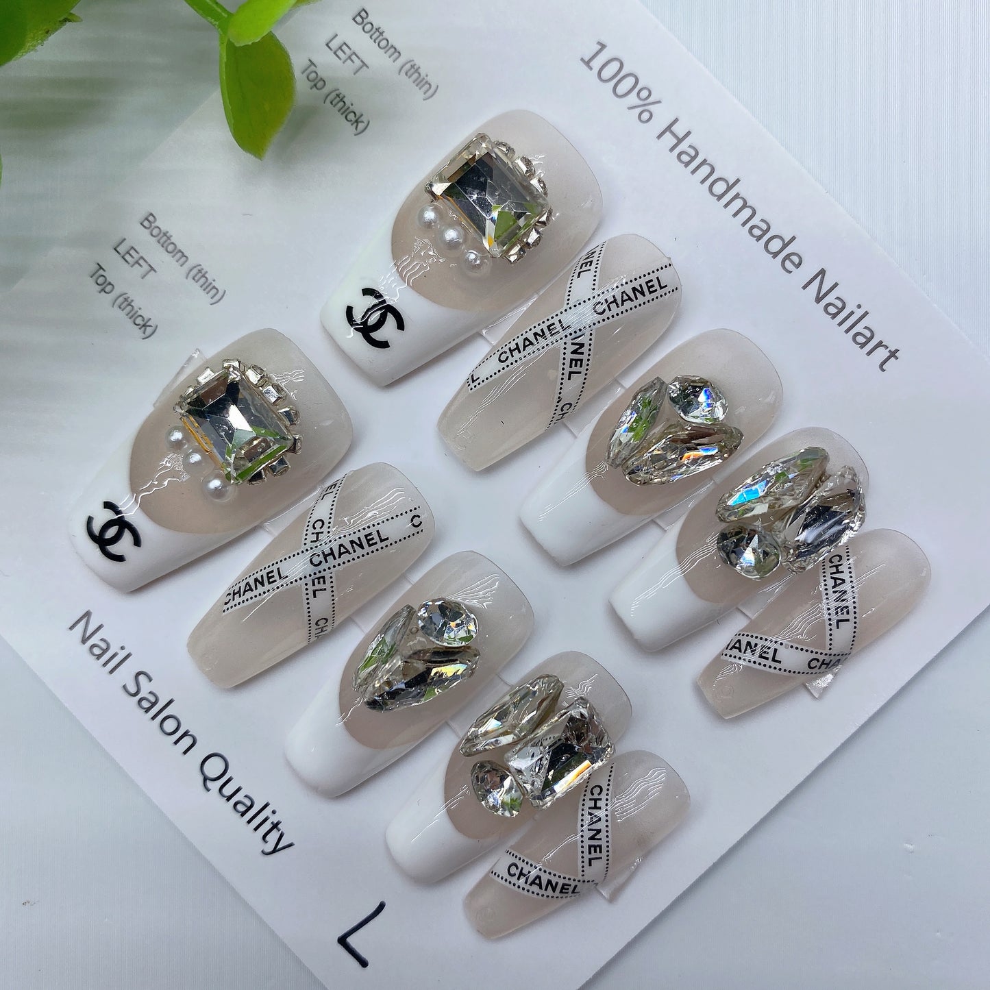 Handmade Nails Press on Nails DIY Nail Art for Woman Girl Nail Design Long Coffin 2023 TN-8053