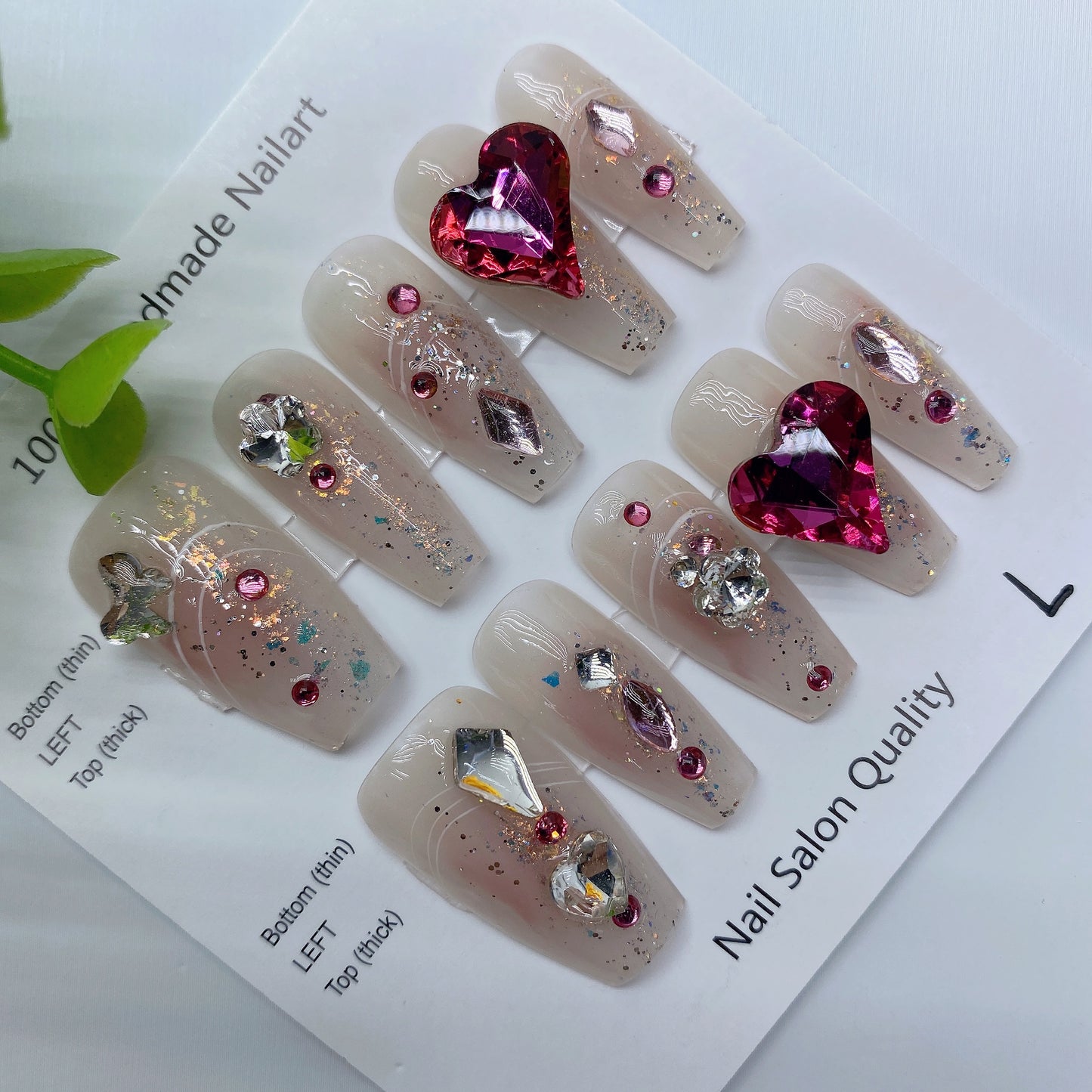 Handmade Nails Press on Nails DIY Nail Art for Woman Girl Nail Design Long Coffin 2023 TN-8030