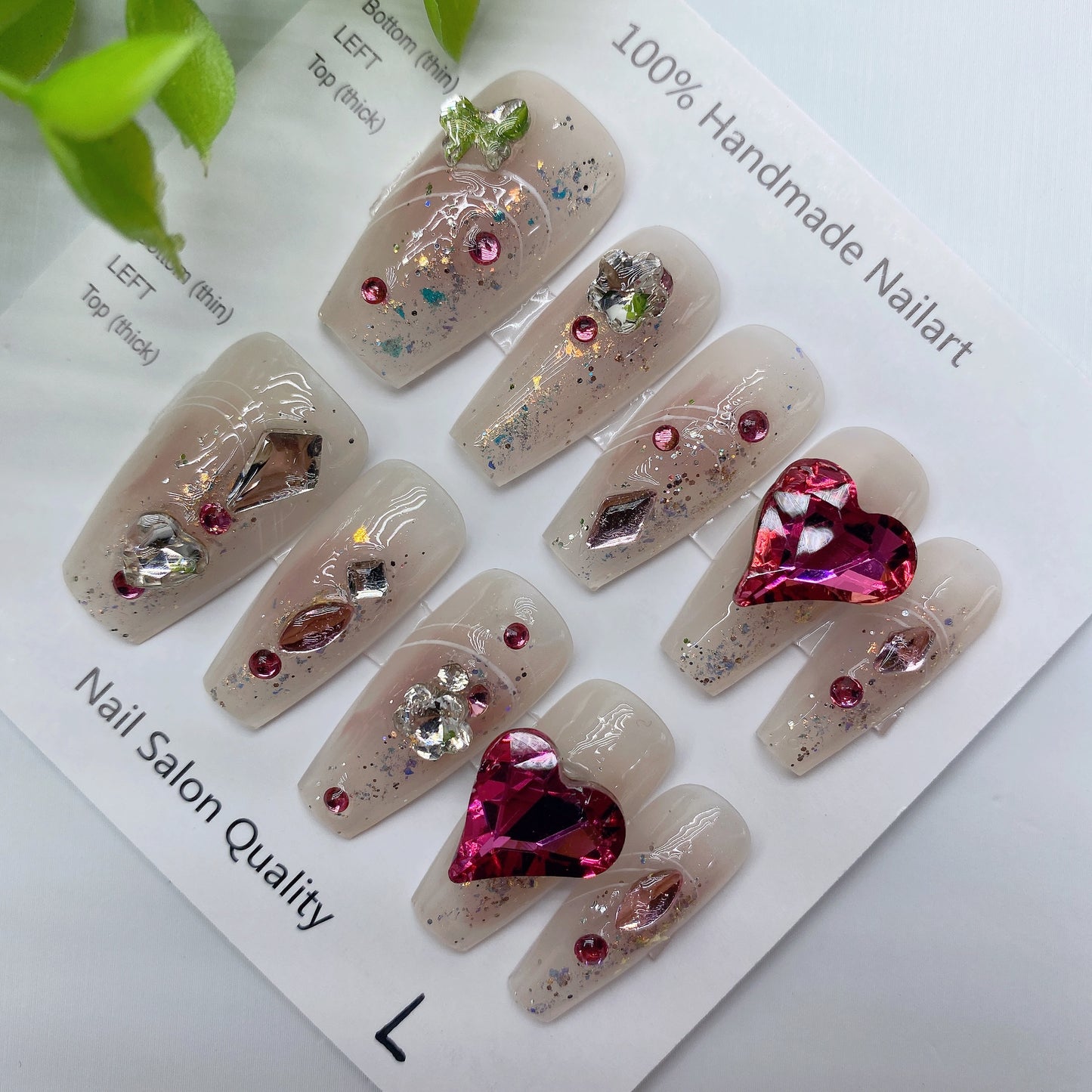Handmade Nails Press on Nails DIY Nail Art for Woman Girl Nail Design Long Coffin 2023 TN-8030