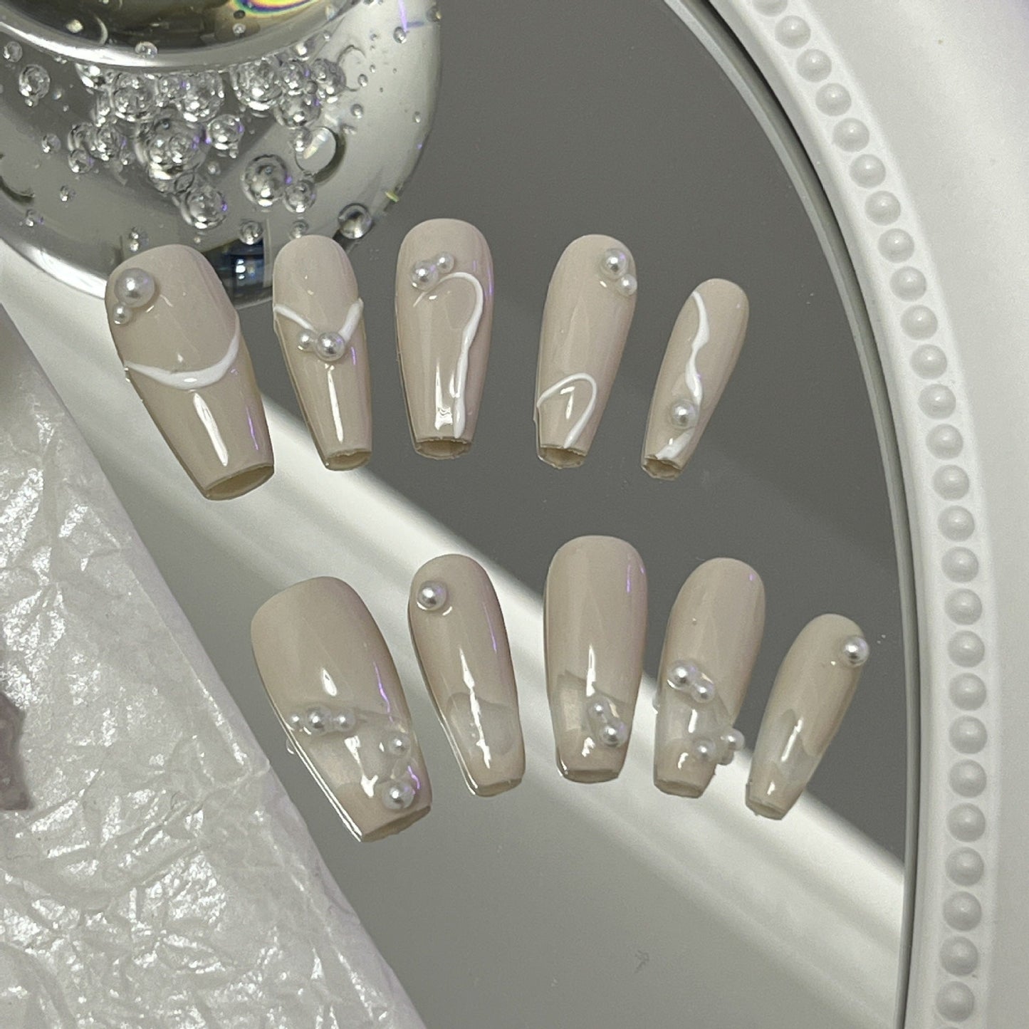 Designer: MaoMao.Handmade Nail Designs Press on Nails DIY  Nail Art for woman girl