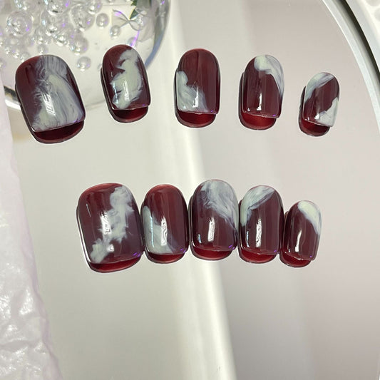 Designer: MaoMao.Handmade Nail Designs Press on Nails DIY  Nail Art for woman girl
