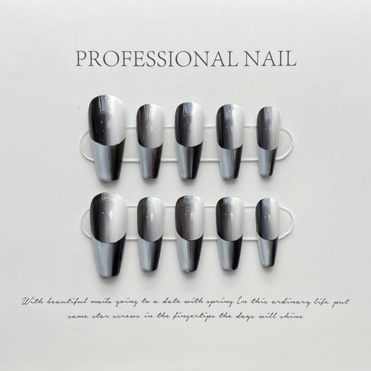 Designer: ManMan Handmade nails Press on Nails DIY Nail Art for woman girl Long Coffin