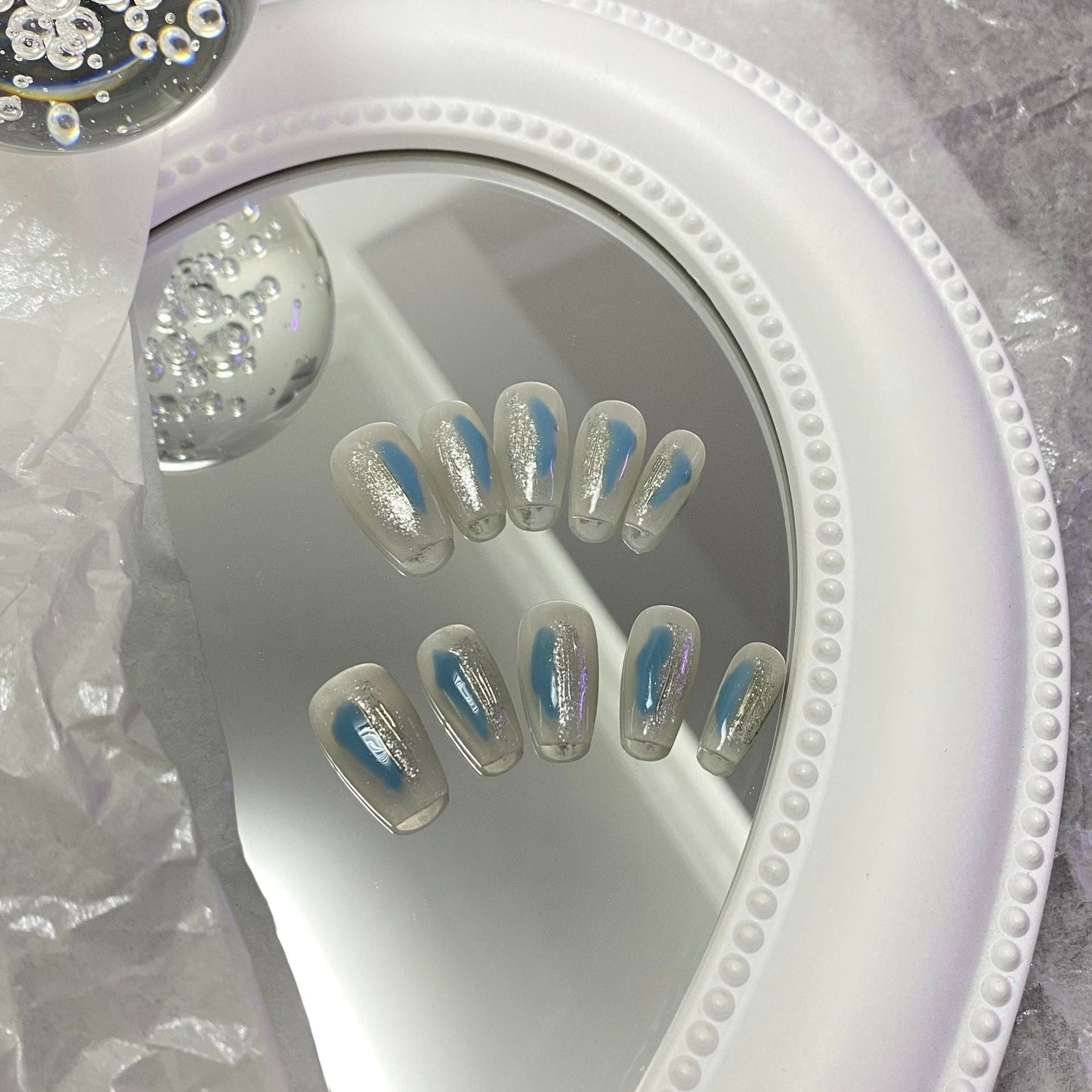 Designer: MaoMao.Handmade Nail Designs Press on Nails DIY  Nail Art for woman girl