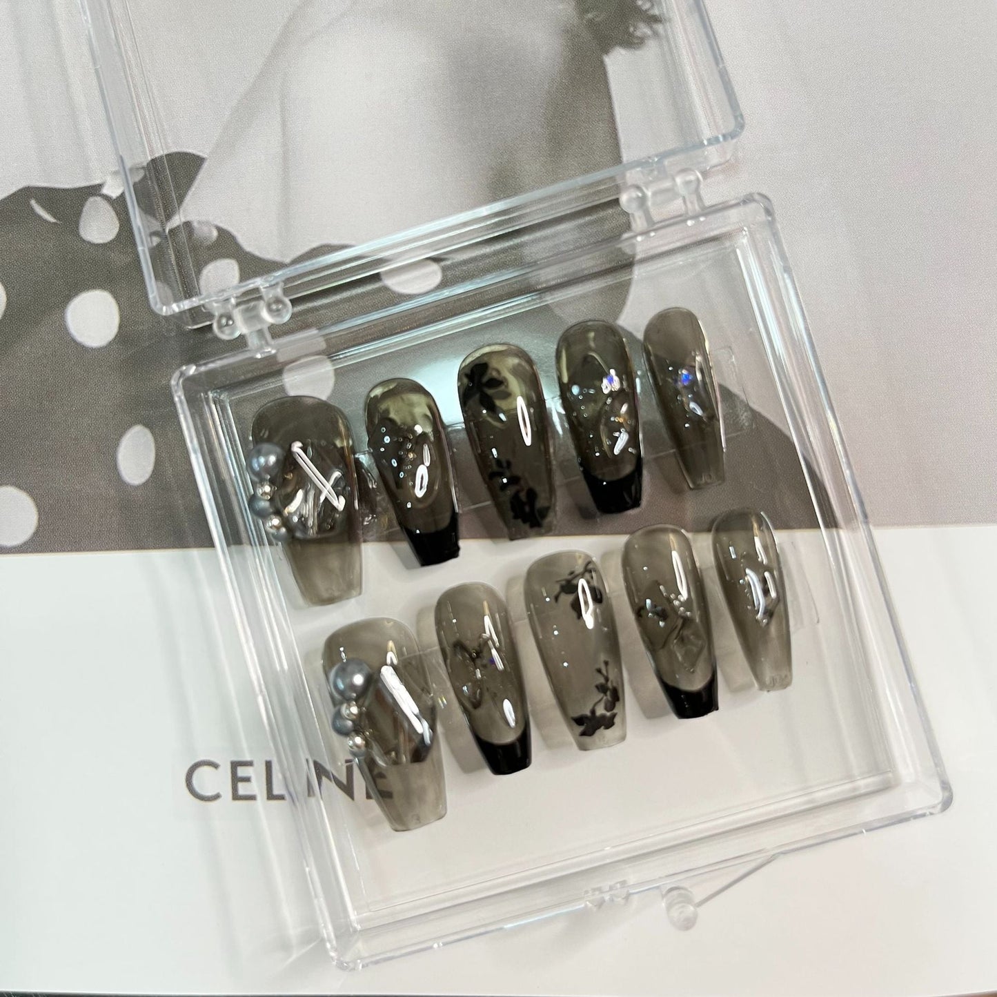 Designer: MaoMao.Handmade Nail Designs Press on Nails DIY  Nail Art for woman girl