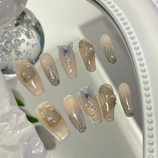 Designer: MaoMao.Handmade Nail Designs Press on Nails DIY  Nail Art for woman girl