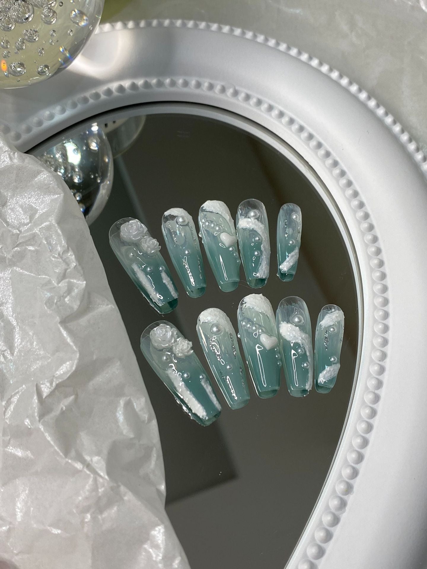 Designer: MaoMao.Handmade Nail Designs Press on Nails DIY  Nail Art for woman girl