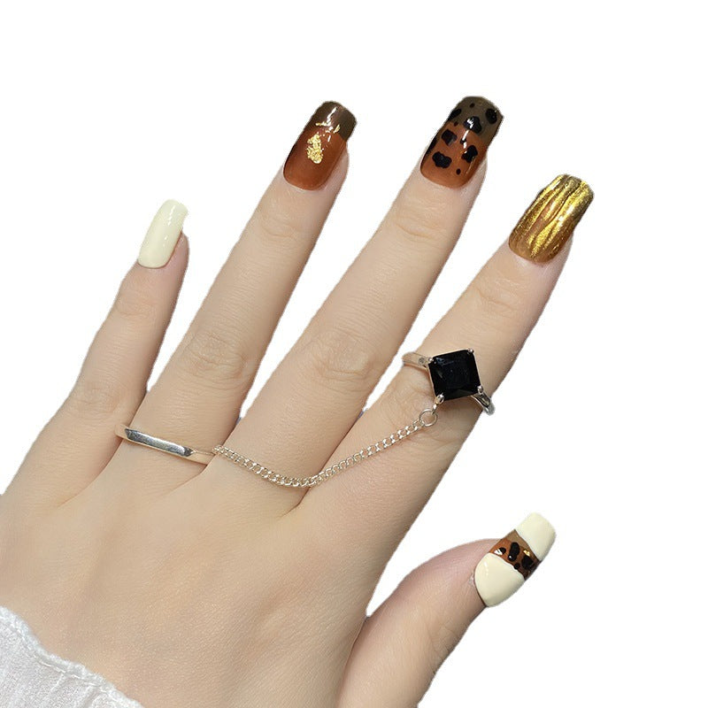 Designer: HuaHua.Handmade nails Press on Nails DIY Nail Art for woman girl Long Square