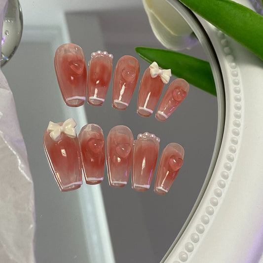 Designer: MaoMao.Handmade Nail Designs Press on Nails DIY  Nail Art for woman girl