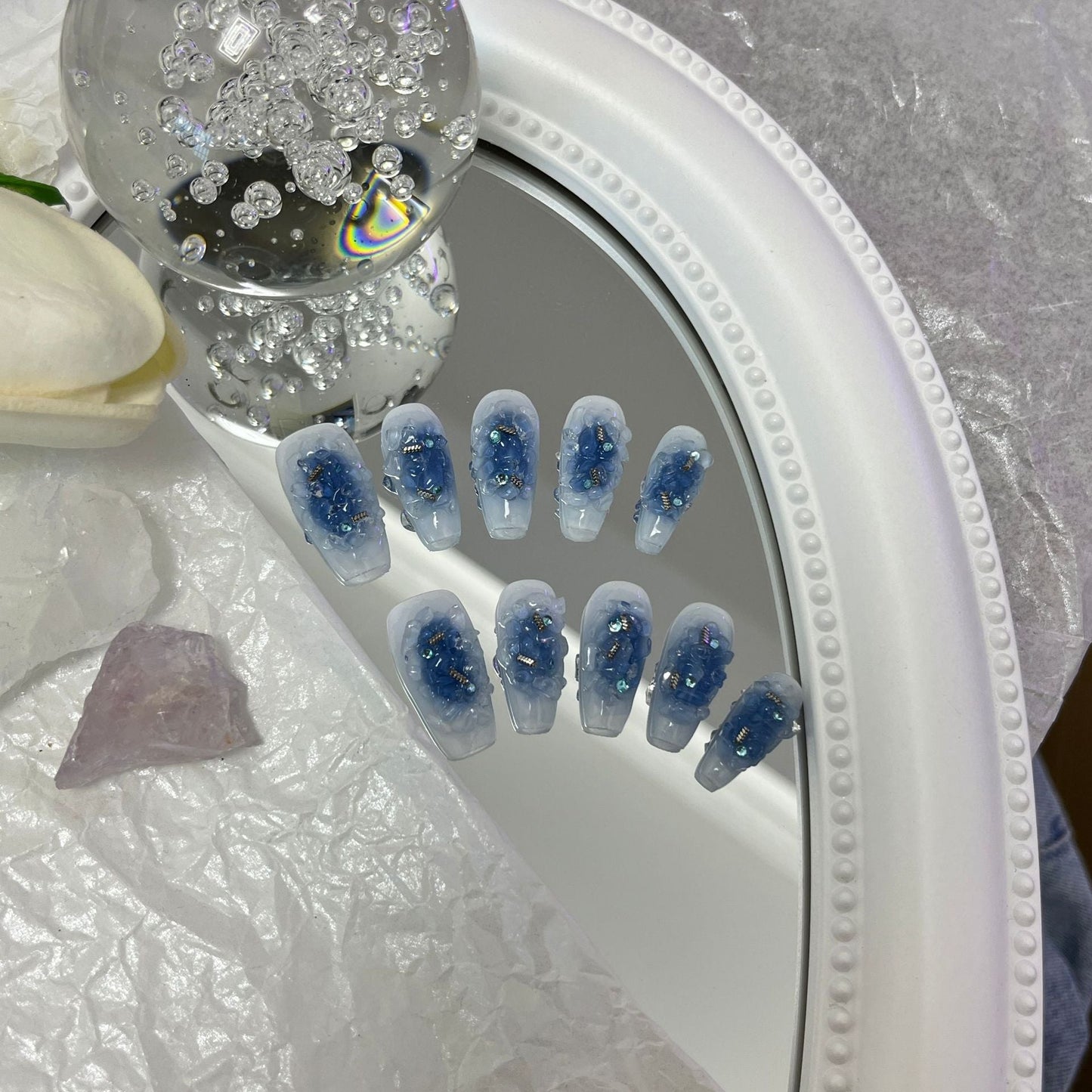 Designer: MaoMao.Handmade Nail Designs Press on Nails DIY  Nail Art for woman girl