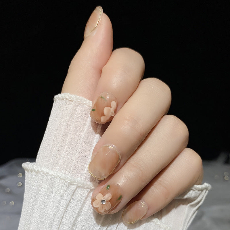 Designer: HuaHua.Handmade nails Press on Nails DIY Nail Art for woman girl Short Square pink