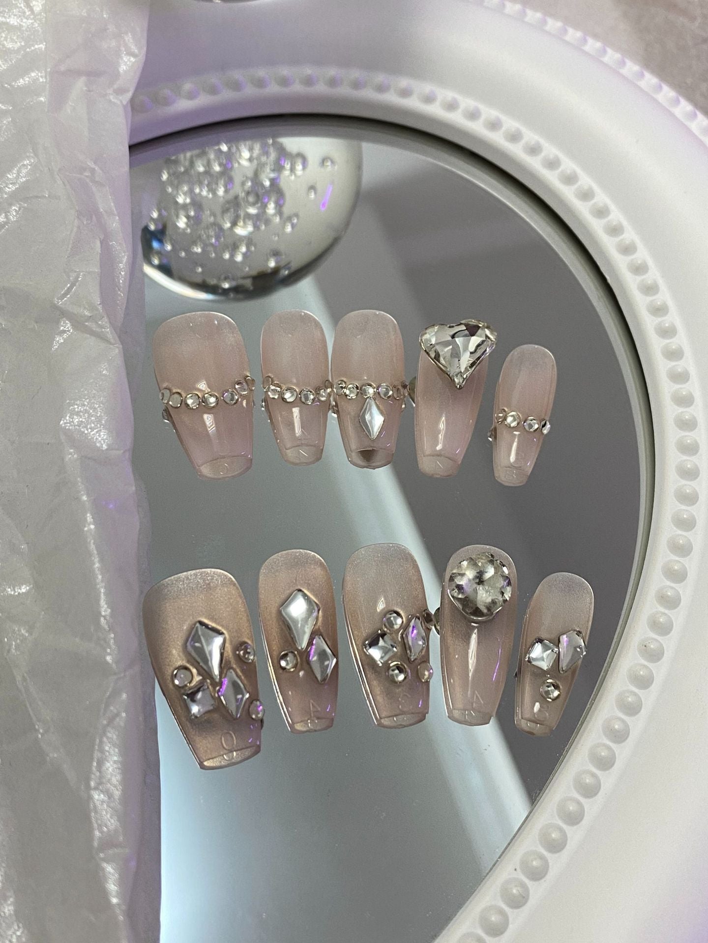 Designer: MaoMao.Handmade Nail Designs Press on Nails DIY  Nail Art for woman girl