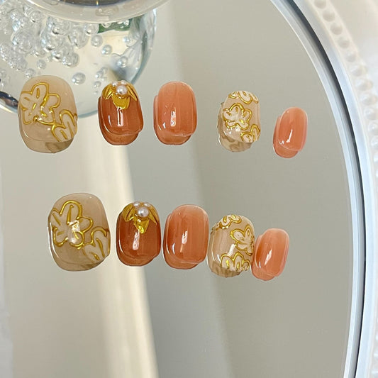 Designer: MaoMao.Handmade Nail Designs Press on Nails DIY  Nail Art for woman girl