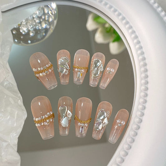 Designer: MaoMao.Handmade Nail Designs Press on Nails DIY  Nail Art for woman girl