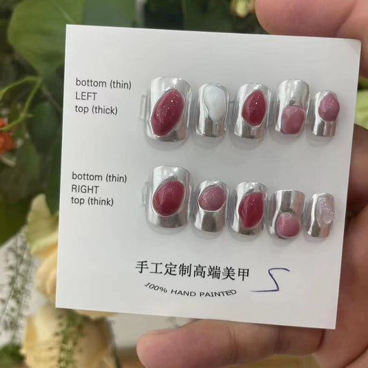 Designer: MaoMao.Handmade Nail Designs Press on Nails DIY  Nail Art for woman girl