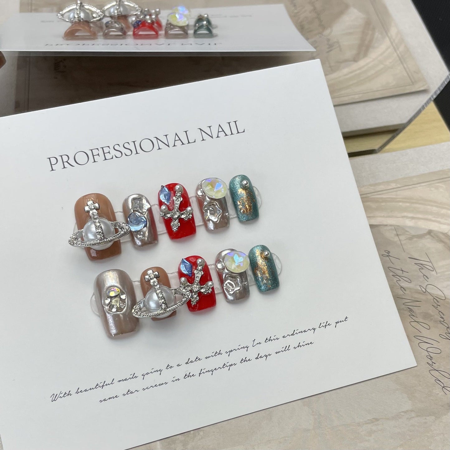 Designer: ManMan Handmade nails Press on Nails DIY Nail Art for woman girl Short Square