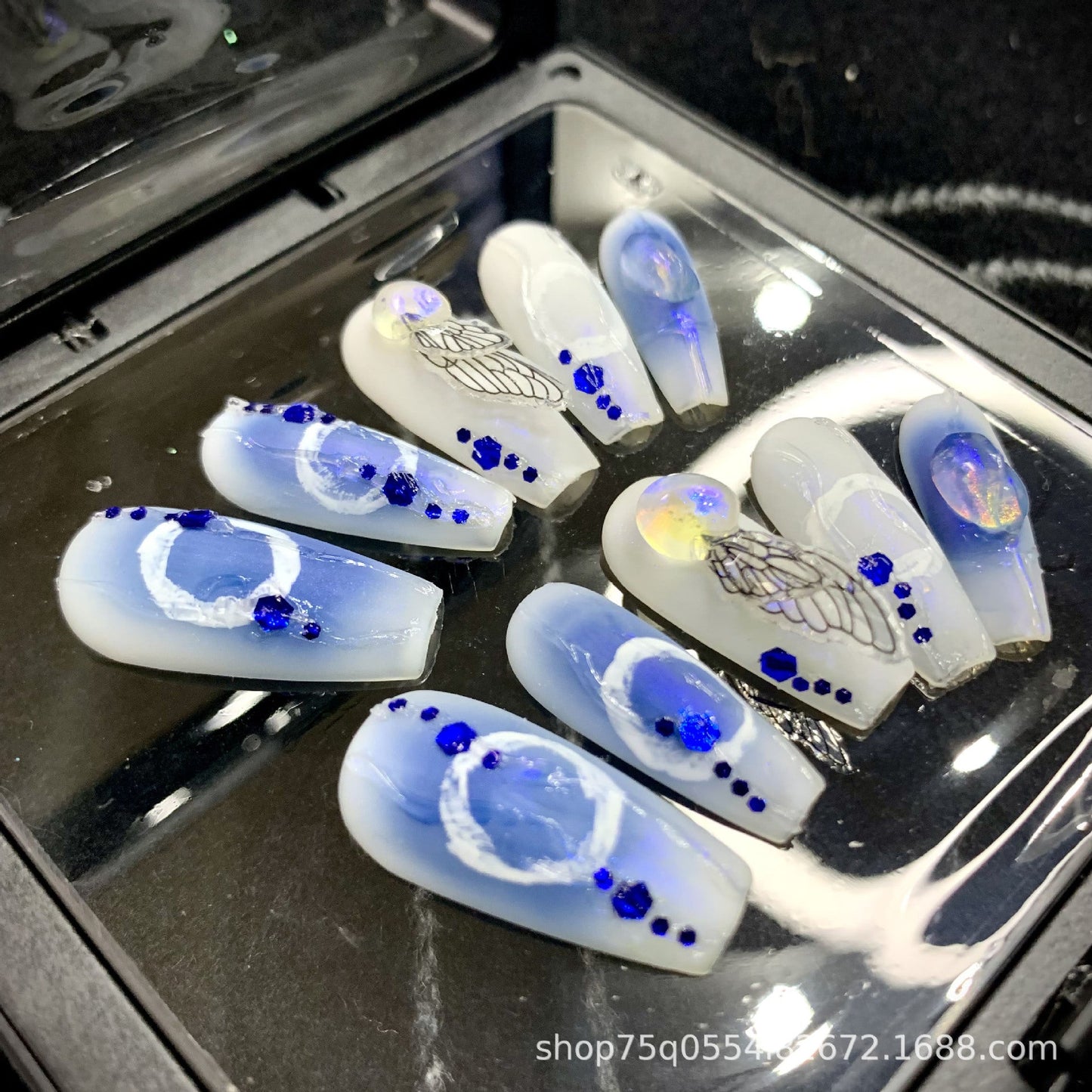 Designer: MaoMao.Handmade Nail Designs Press on Nails DIY  Nail Art for woman girl