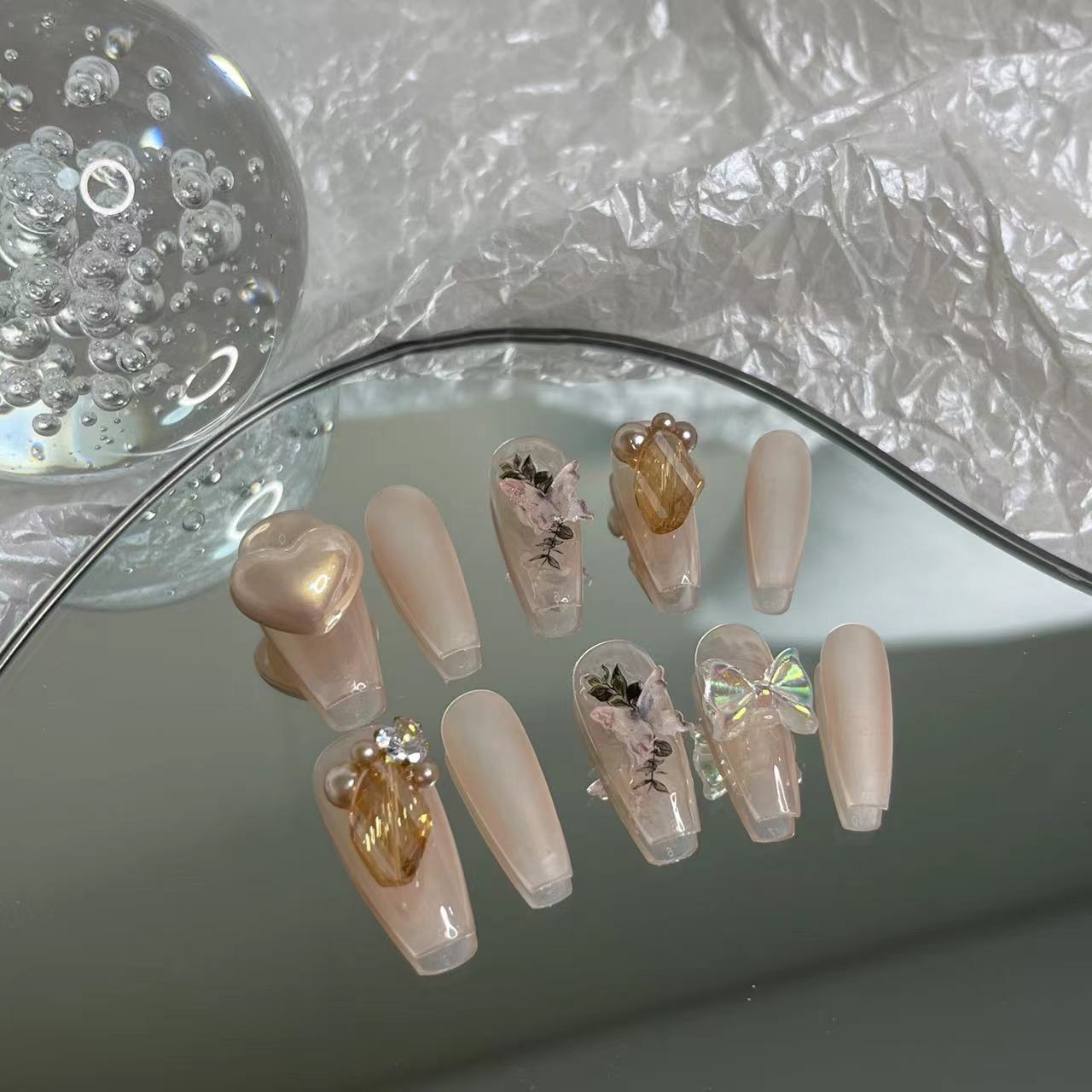 Designer: MaoMao.Handmade Nail Designs Press on Nails DIY  Nail Art for woman girl