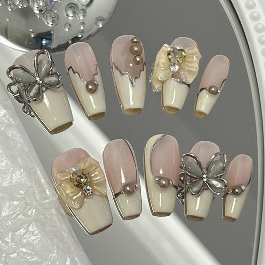 Designer: MaoMao.Handmade Nail Designs Press on Nails DIY  Nail Art for woman girl