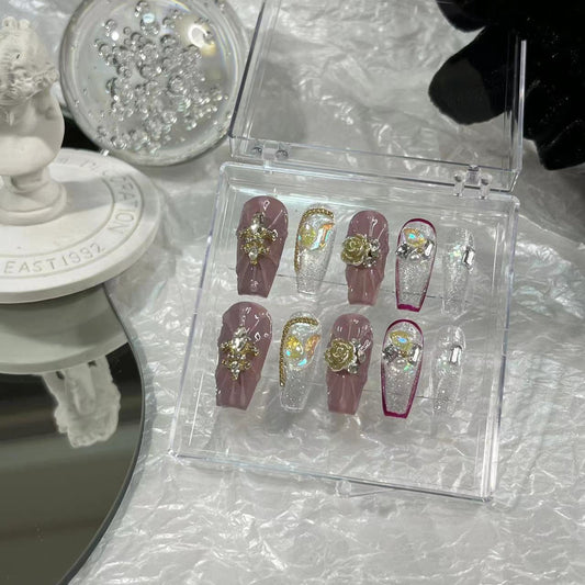 Designer: MaoMao.Handmade Nail Designs Press on Nails DIY  Nail Art for woman girl