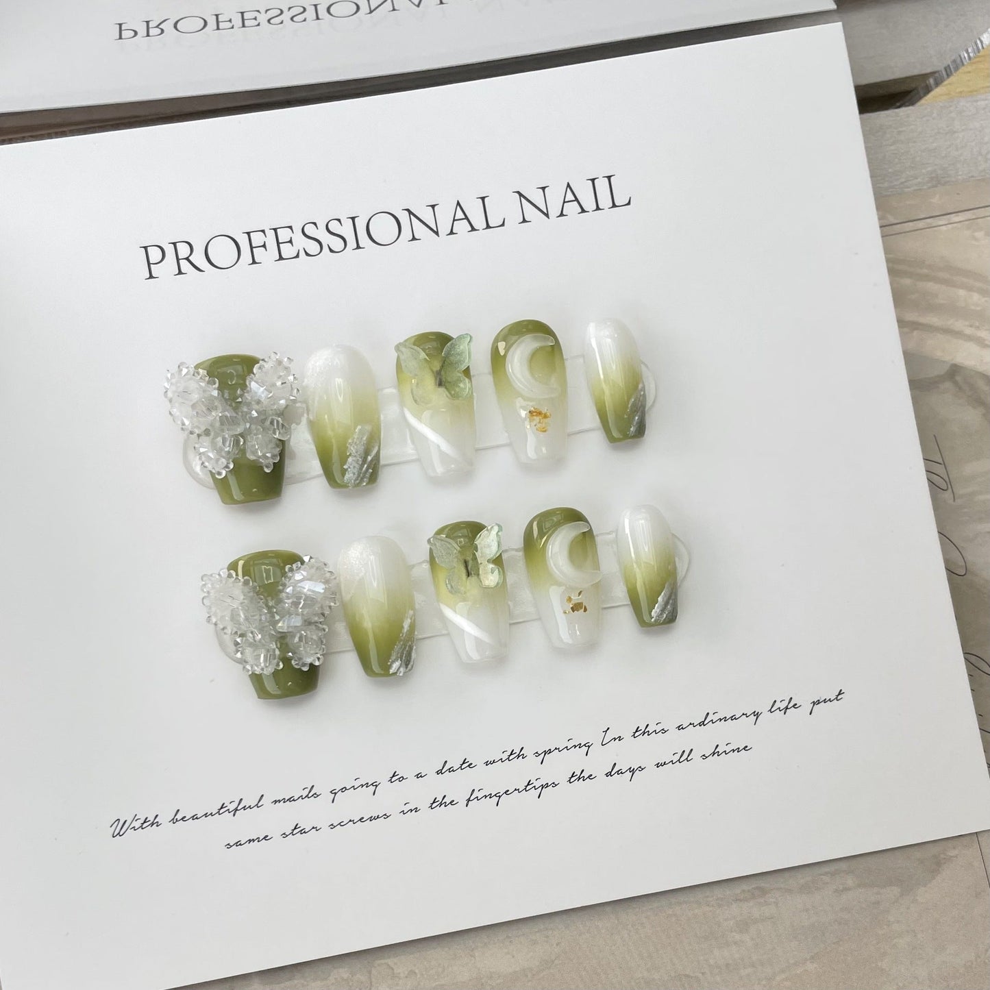 Designer: ManMan Handmade nails Press on Nails DIY Nail Art for woman girl Long Coffin