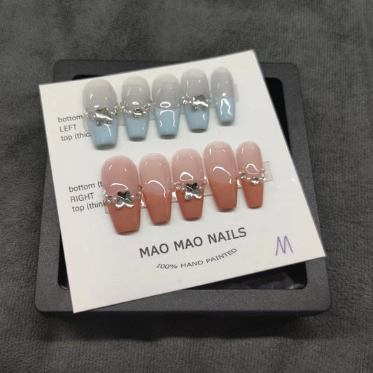 Designer: MaoMao.Handmade Nail Designs Press on Nails DIY  Nail Art for woman girl