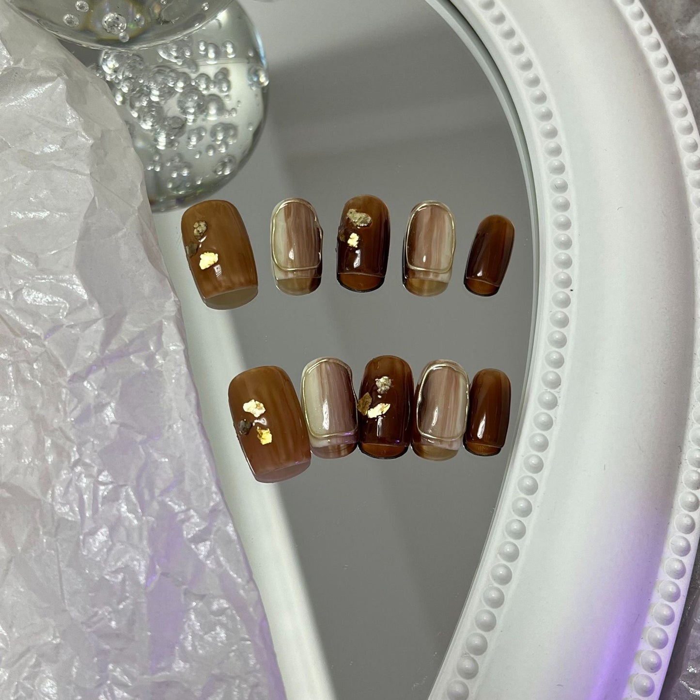 Designer: MaoMao.Handmade Nail Designs Press on Nails DIY  Nail Art for woman girl