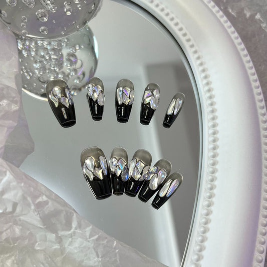 Designer: MaoMao.Handmade Nail Designs Press on Nails DIY  Nail Art for woman girl